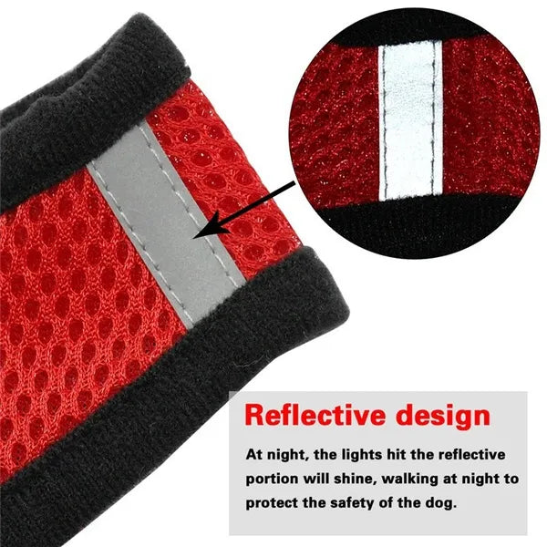 Colete Arnês para cães e gatos com trela de chumbo, ajustável, malha de poliéster, acessórios para cães pequenos e gatos.
