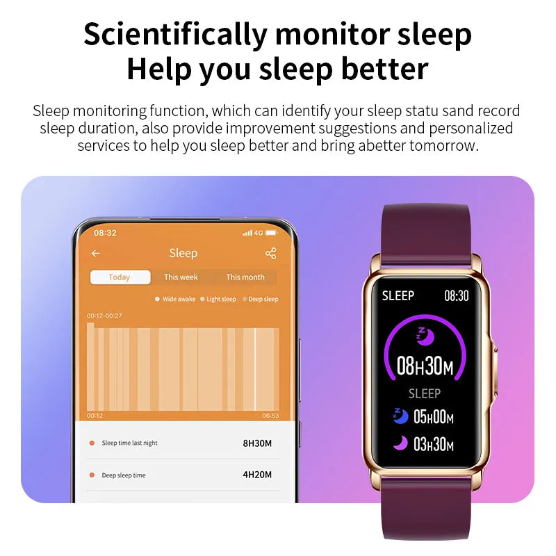 Relógio Inteligente Lige Feminino Masculino bluetooth conectado, telefone, música fitness Monitor de sono 1.47"...