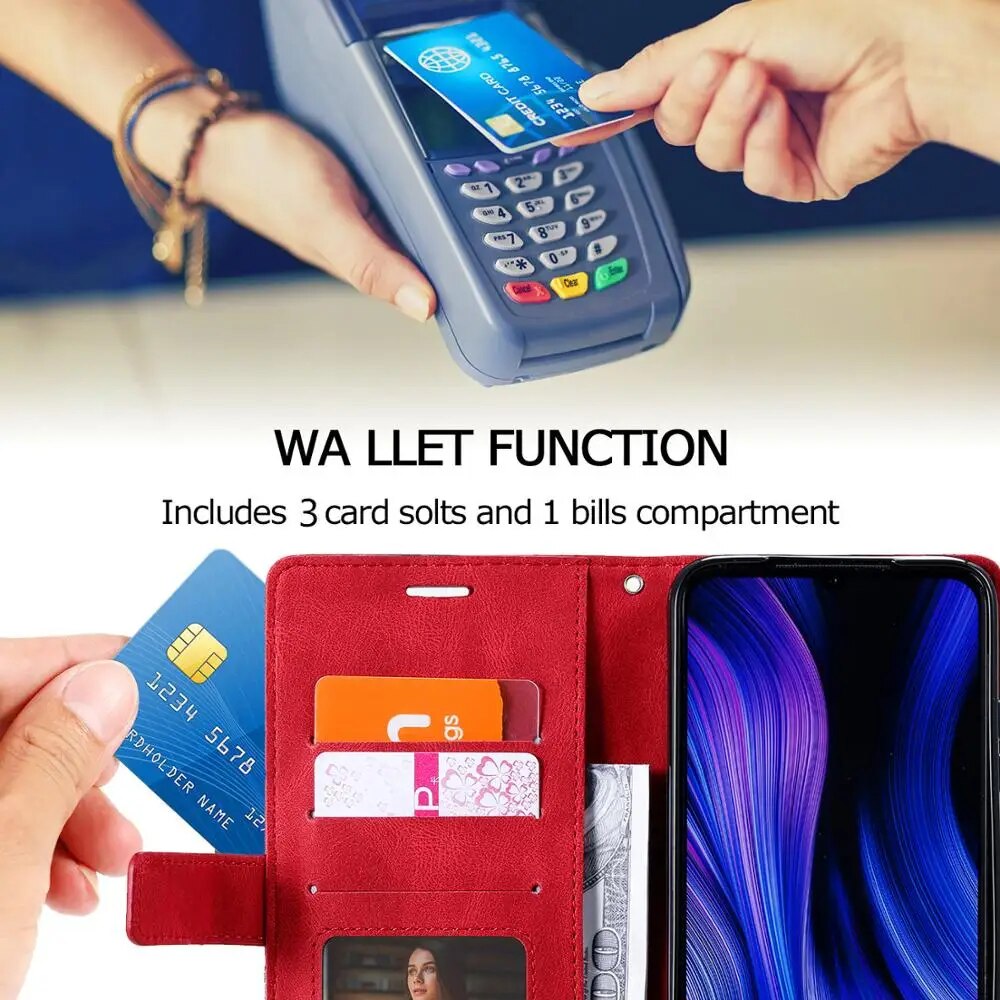 Capa de Luxo Couro Flip Samsung Galaxy Note 9 10 20 Carteira.