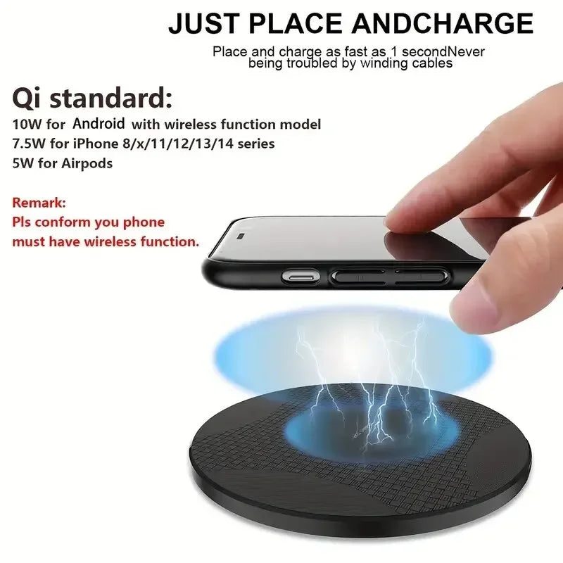 Carregador 10W Wireless Pad Ultra-Fino iPhone - Samsung .