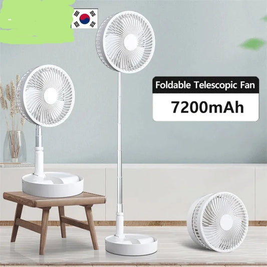 Ventilador USB Recarregável Portátil Dobrável, sem Fio, 4 Velocidades,.