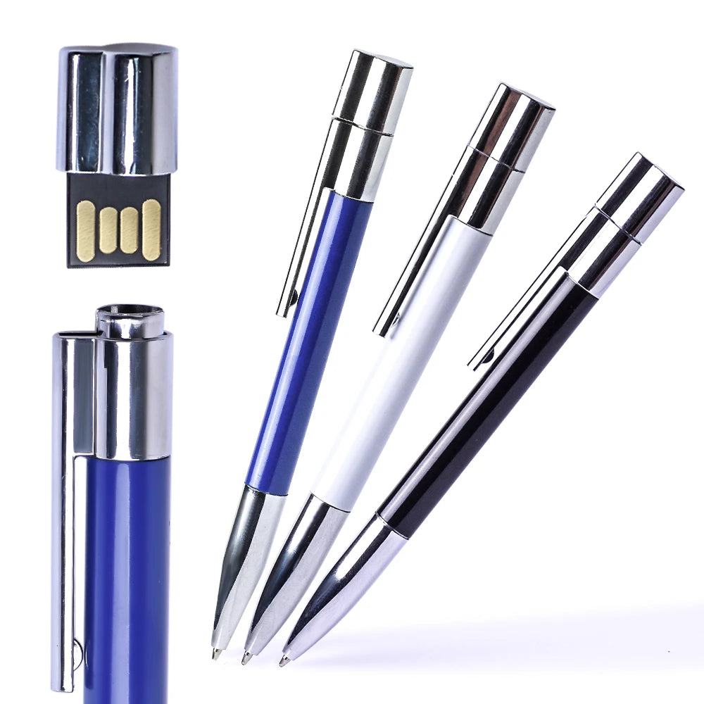 Caneta Ballpoint USB Flash Drive 16 a 64GB High Speed Metal Pen drive