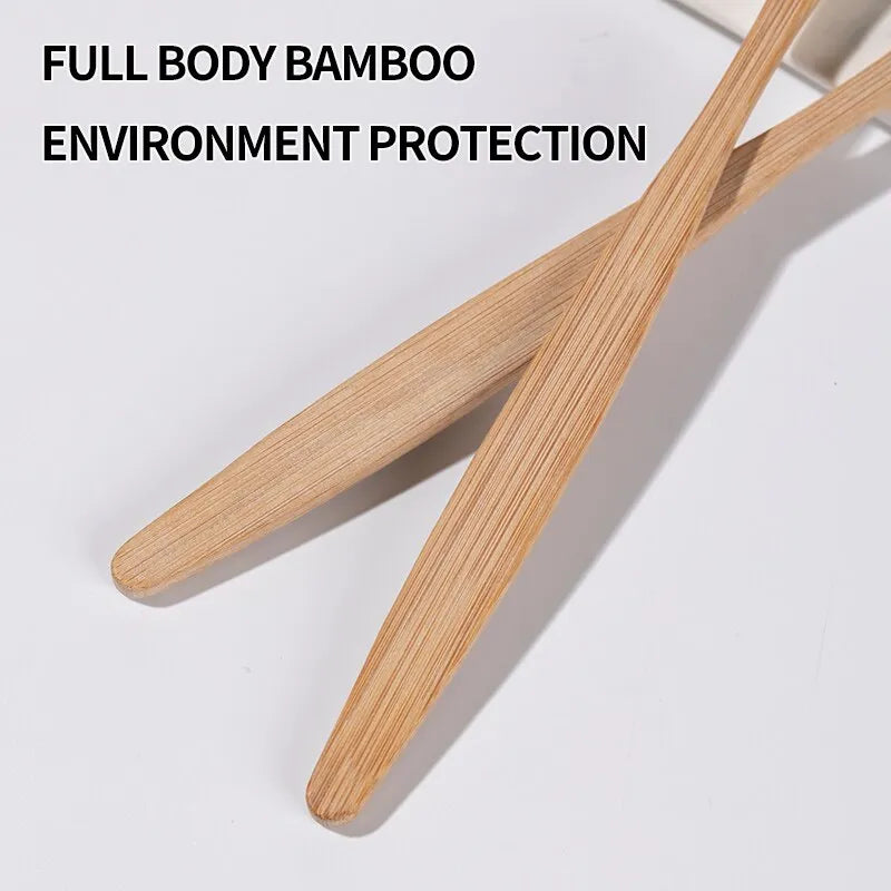 Escovas de Dentes Ecológica bambu Portátil! Adulto Madeira macia para uso em casa viagens hotel Kit 10 unidades.