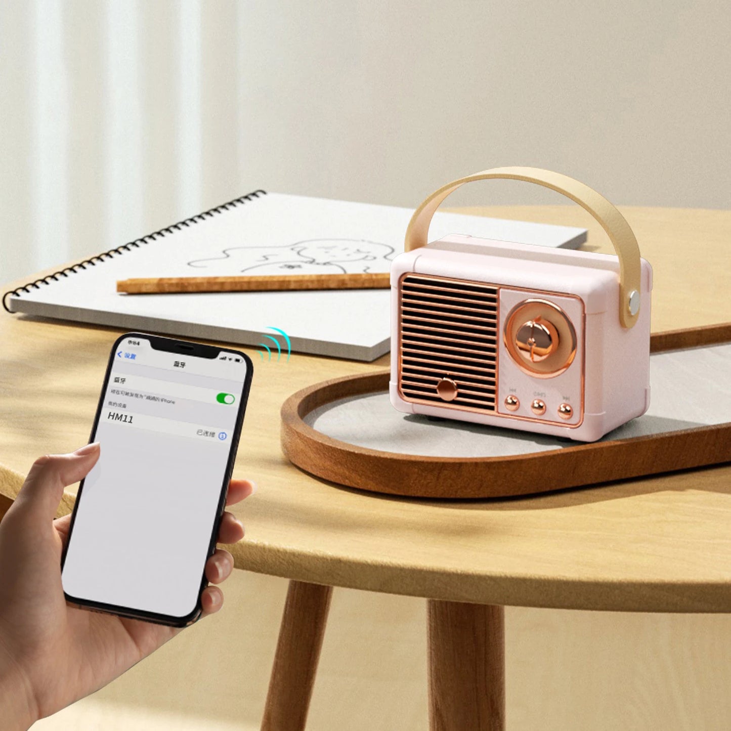 Alto Falante Retro Bluetooth HM11 Player Estéreo Portátil Deco.