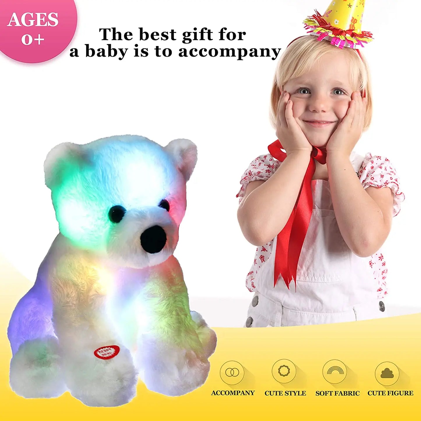 Natal! Urso polar LED - pelúcia luz noturna - brinquedo para Aniversario de Natal