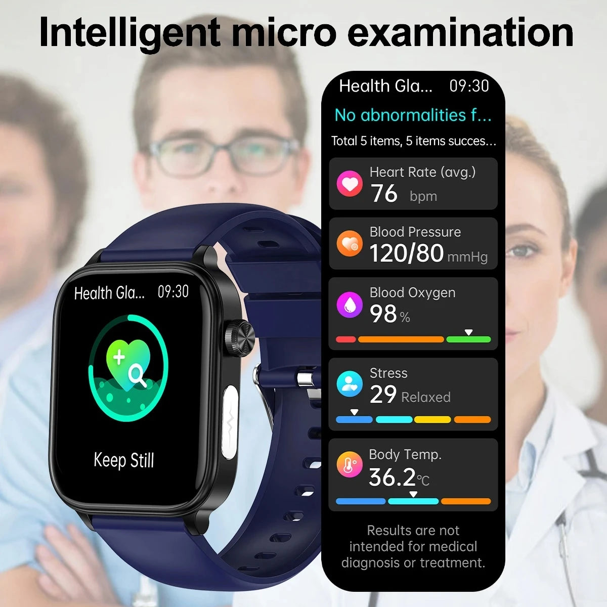 Relógio Smartwatch Diagnostico IA, lipidios, acido urico, glcose, ECG + PPG, voz, Bluetooth