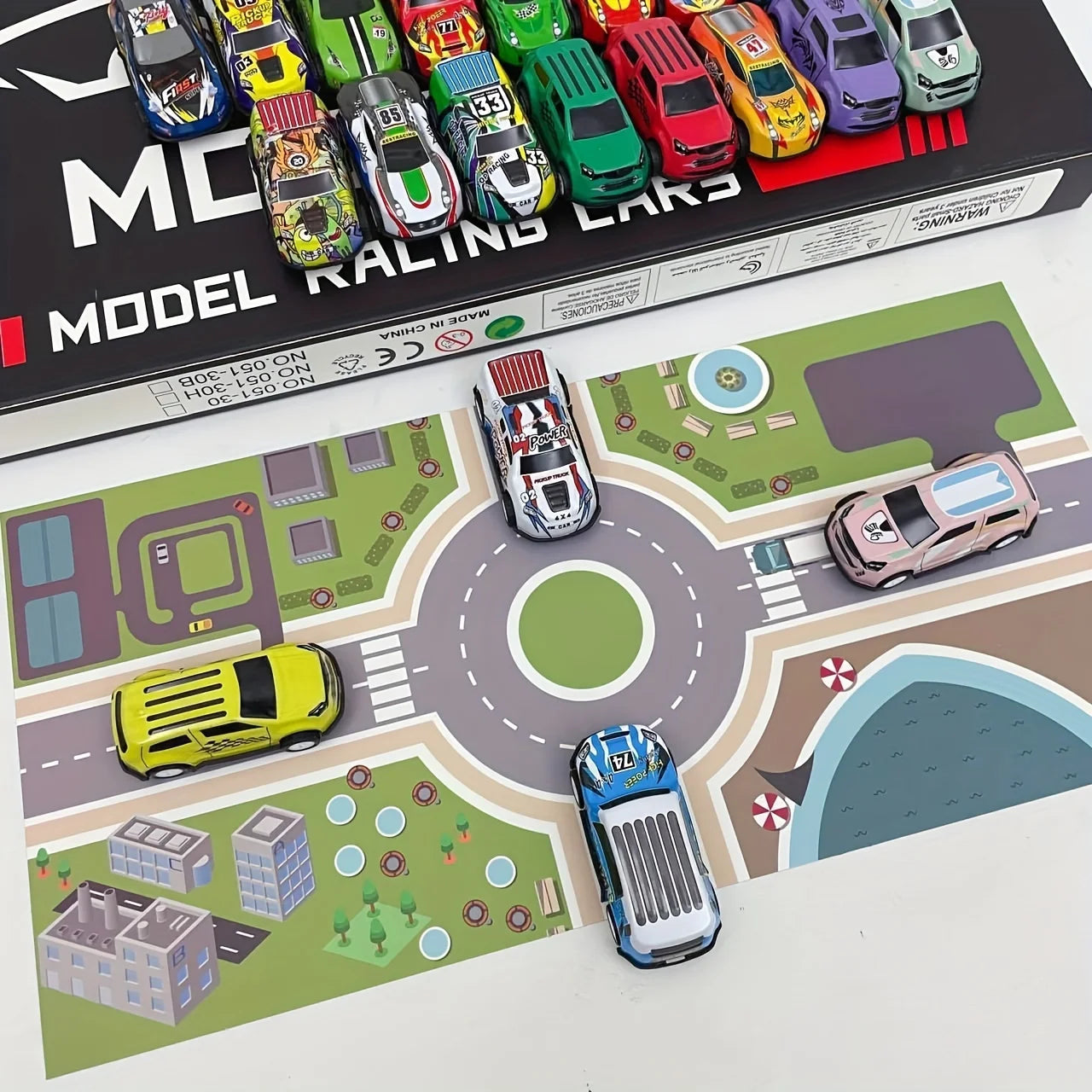 Carros Brinquedos, Fricção Metal com Mini pista, Kit 30 e 50 Pçs.